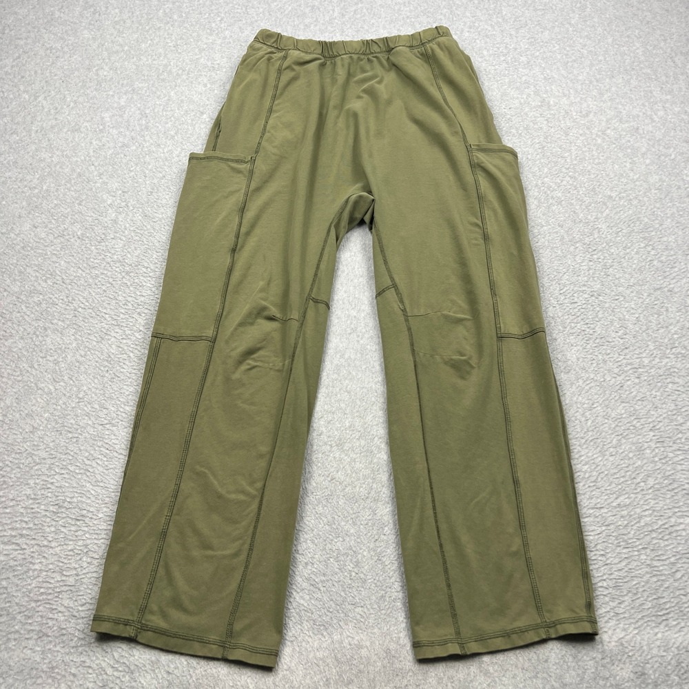 FP Movement Hot Shot Pants Womens Medium Green Washed Wide Leg Relaxed Harem